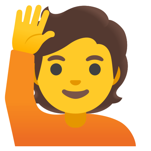 person raising hand — Google