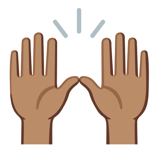 raising hands: medium skin tone — Google