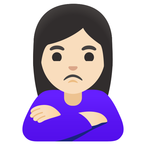 woman pouting: light skin tone — Google