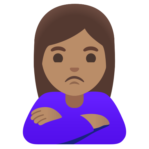 woman pouting: medium skin tone — Google
