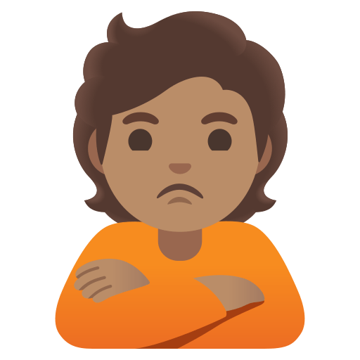 person pouting: medium skin tone — Google