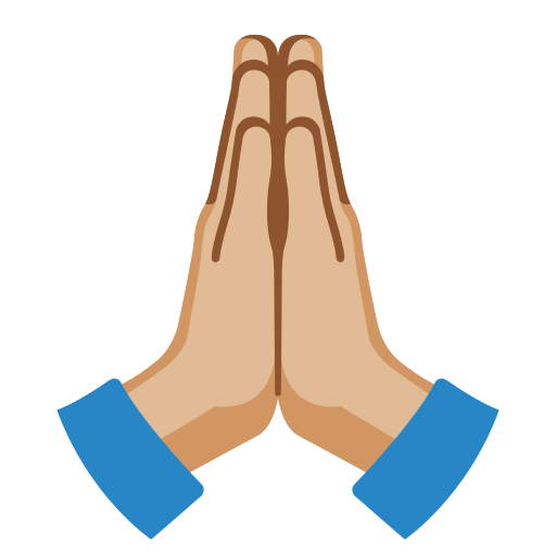 folded hands: medium-light skin tone — Google