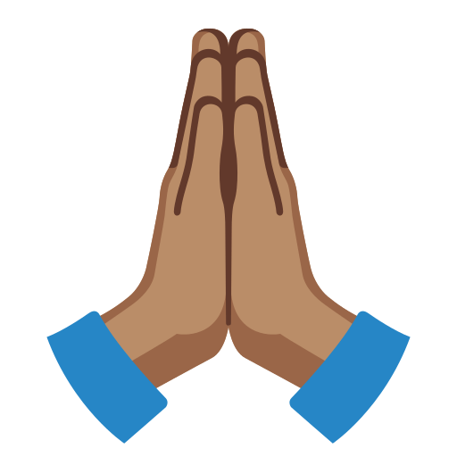 folded hands: medium skin tone — Google