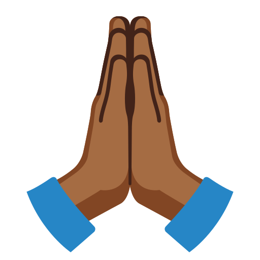 folded hands: medium-dark skin tone — Google