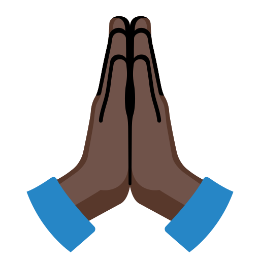 folded hands: dark skin tone — Google