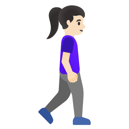 Woman Walking Facing Right: Light Skin Tone, the design in this release