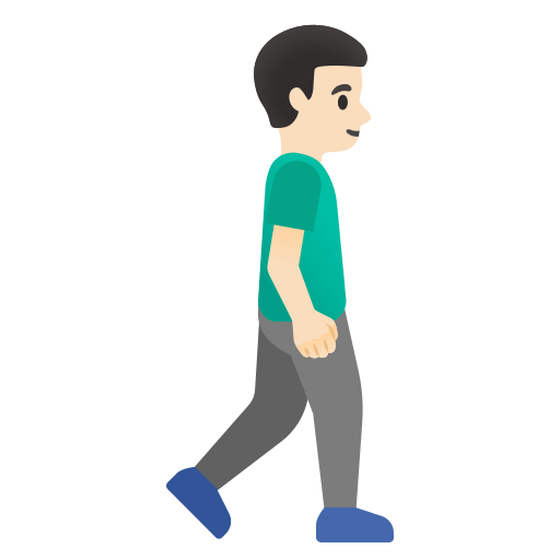 man walking: light skin tone, facing right — Google