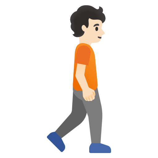Person Walking Facing Right: Light Skin Tone, the design in this release