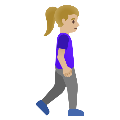 Woman Walking Facing Right: Medium-Light Skin Tone, the design in this release