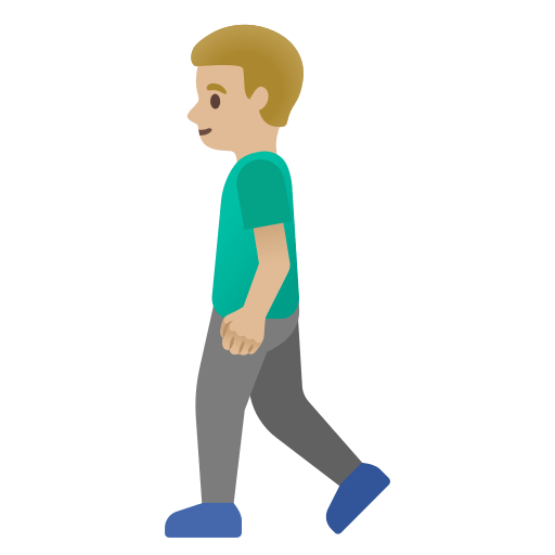 man walking: medium-light skin tone — Google