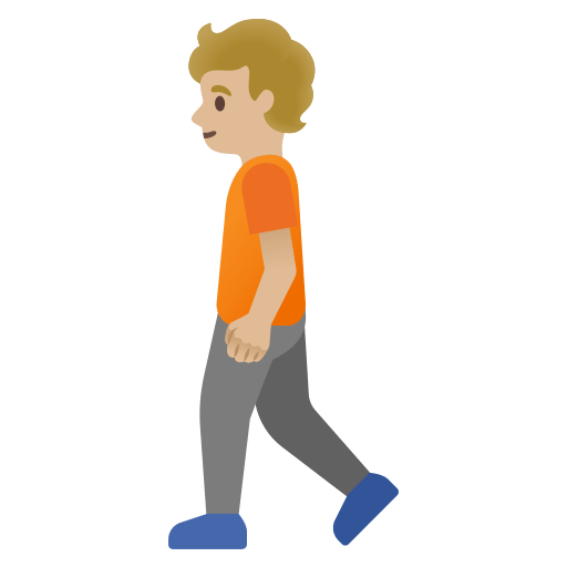 person walking: medium-light skin tone — Google