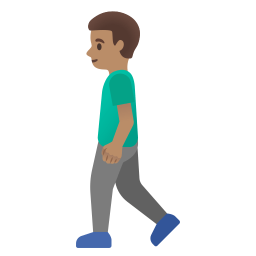 man walking: medium skin tone — Google