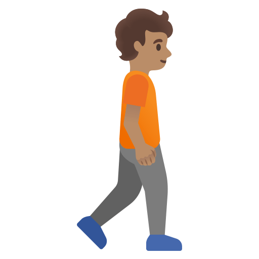 Person Walking Facing Right: Medium Skin Tone, the design in this release