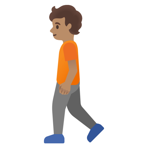 person walking: medium skin tone — Google