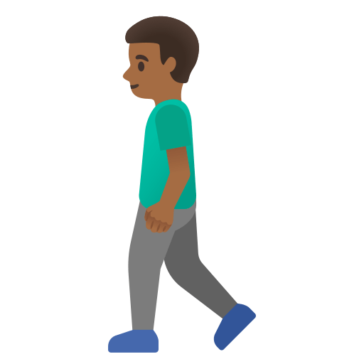 man walking: medium-dark skin tone — Google