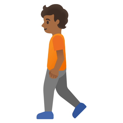 person walking: medium-dark skin tone — Google