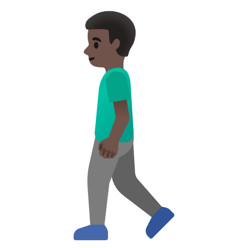 man walking: dark skin tone — Google