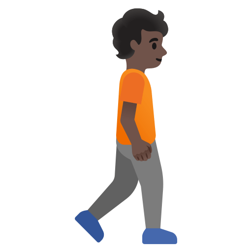Person Walking Facing Right: Dark Skin Tone, the design in this release