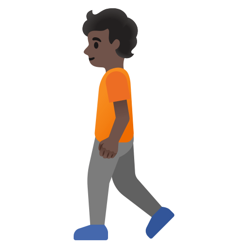 person walking: dark skin tone — Google