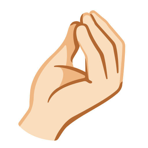 pinched fingers: light skin tone — Google