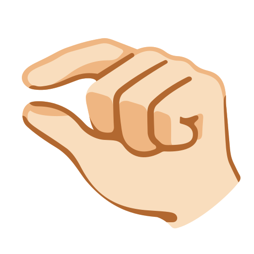 pinching hand: light skin tone — Google