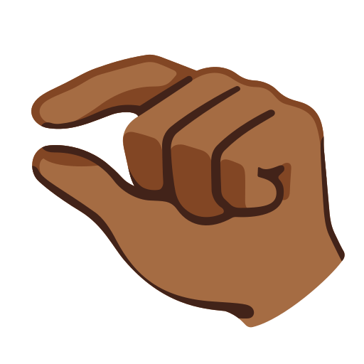 pinching hand: medium-dark skin tone — Google