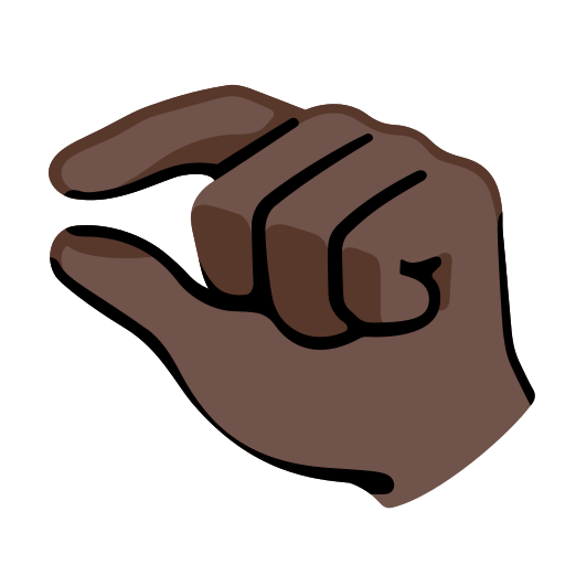 pinching hand: dark skin tone — Google