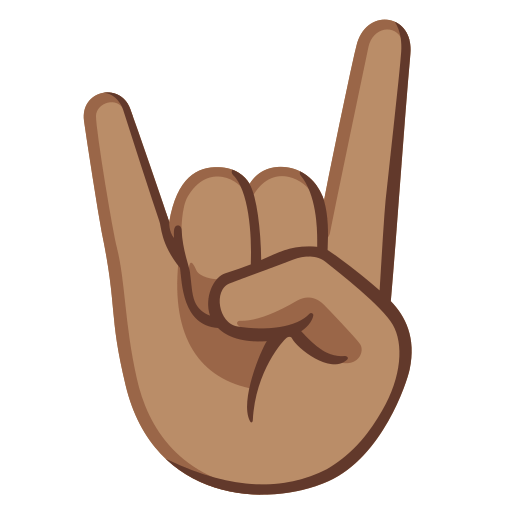 sign of the horns: medium skin tone — Google