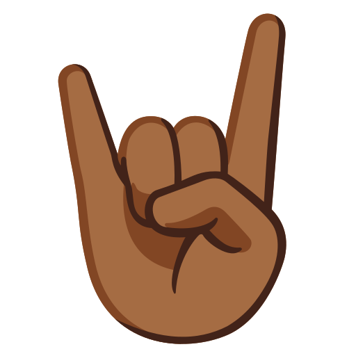 sign of the horns: medium-dark skin tone — Google