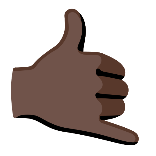 call me hand: dark skin tone — Google