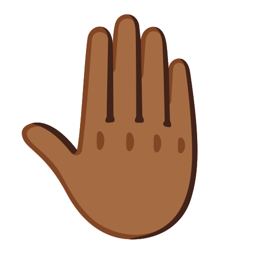 raised back of hand: medium-dark skin tone — Google