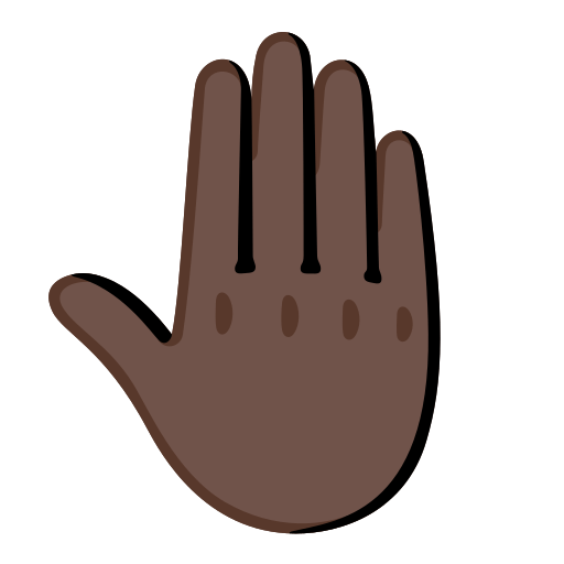 raised back of hand: dark skin tone — Google