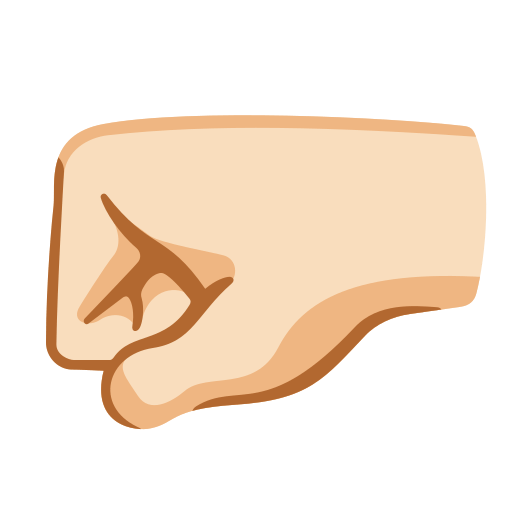 left-facing fist: light skin tone — Google