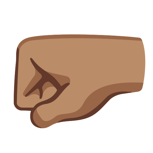left-facing fist: medium skin tone — Google
