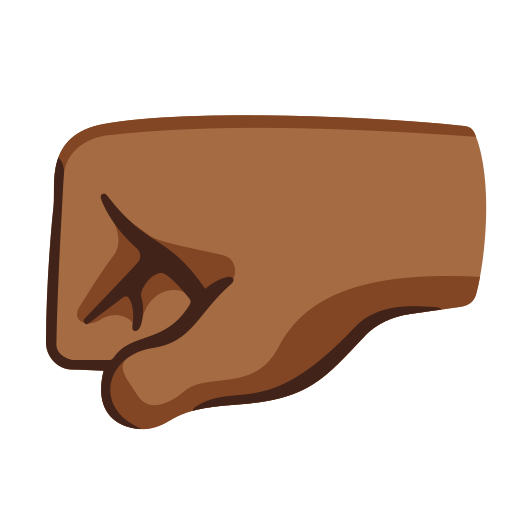 left-facing fist: medium-dark skin tone — Google