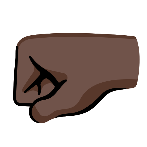left-facing fist: dark skin tone — Google