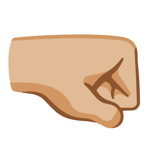 right-facing fist: medium-light skin tone — Google