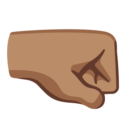 right-facing fist: medium skin tone — Google