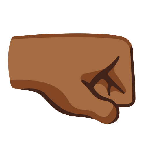 right-facing fist: medium-dark skin tone — Google