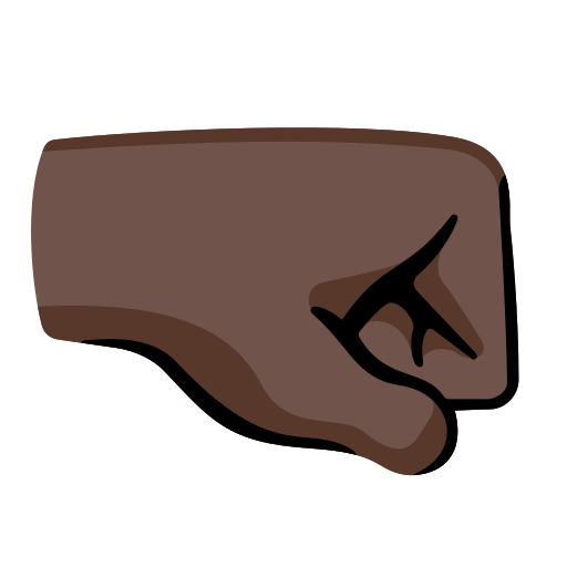 right-facing fist: dark skin tone — Google