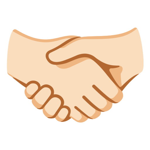 handshake: light skin tone — Google