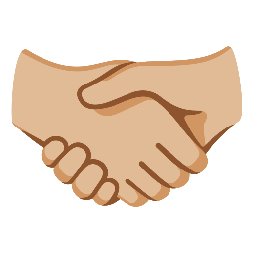 handshake: medium-light skin tone — Google