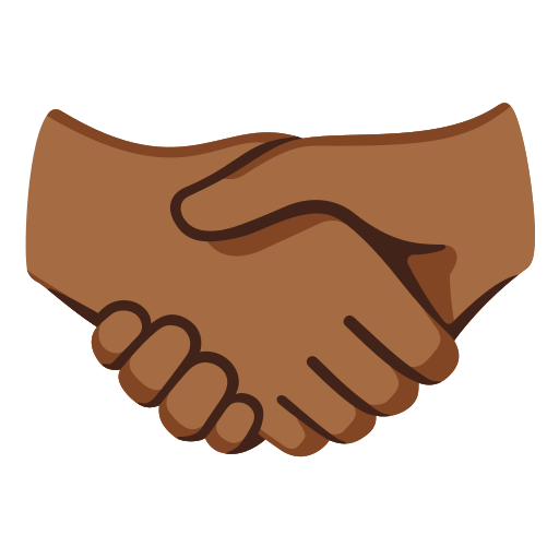 handshake: medium-dark skin tone — Google