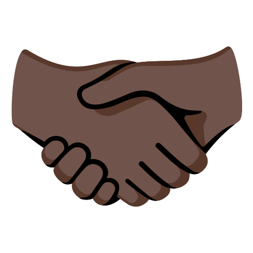 handshake: dark skin tone — Google