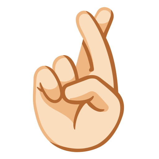 crossed fingers: light skin tone — Google