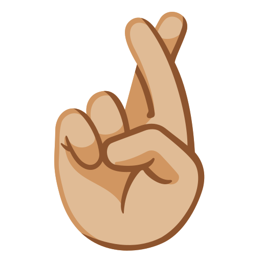 crossed fingers: medium-light skin tone — Google