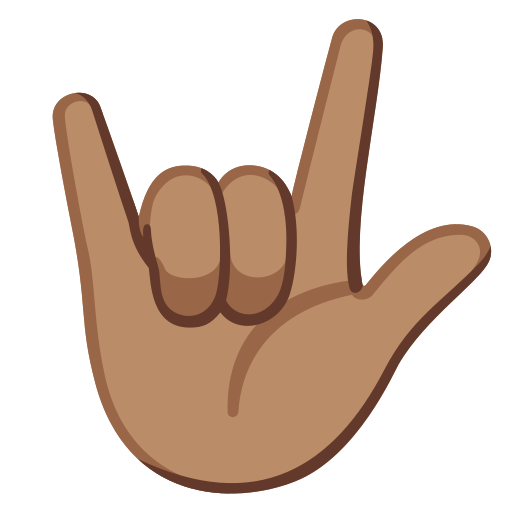 love-you gesture: medium skin tone — Google
