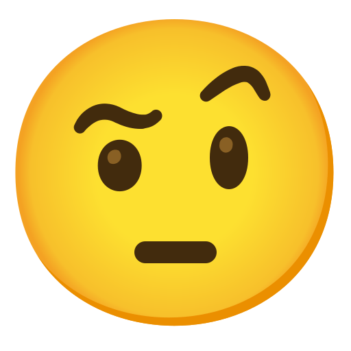 face with raised eyebrow — Google