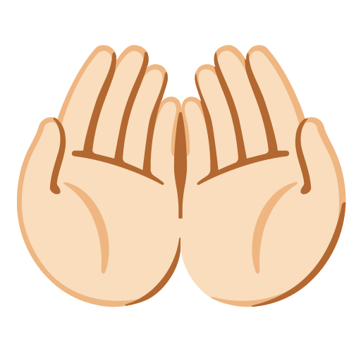 palms up together: light skin tone — Google