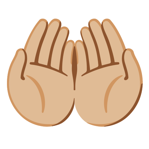 palms up together: medium-light skin tone — Google